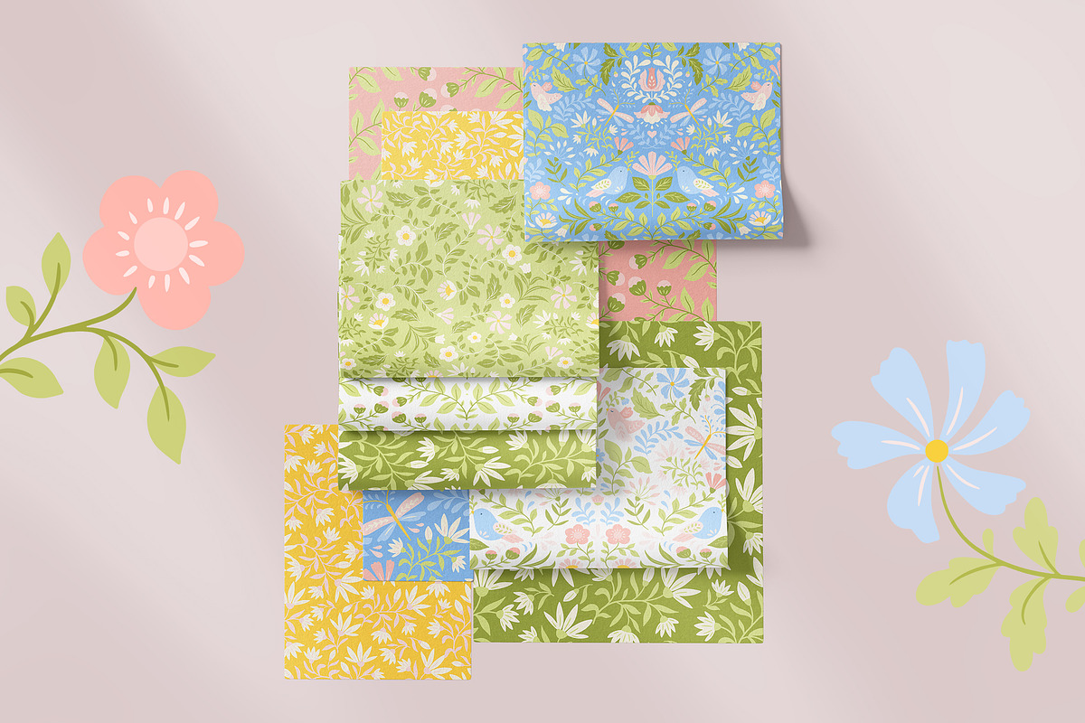 Folk Spring Patterns and Clip Art, a Pattern Graphic by Inna Moreva (Photo 5 of 7)