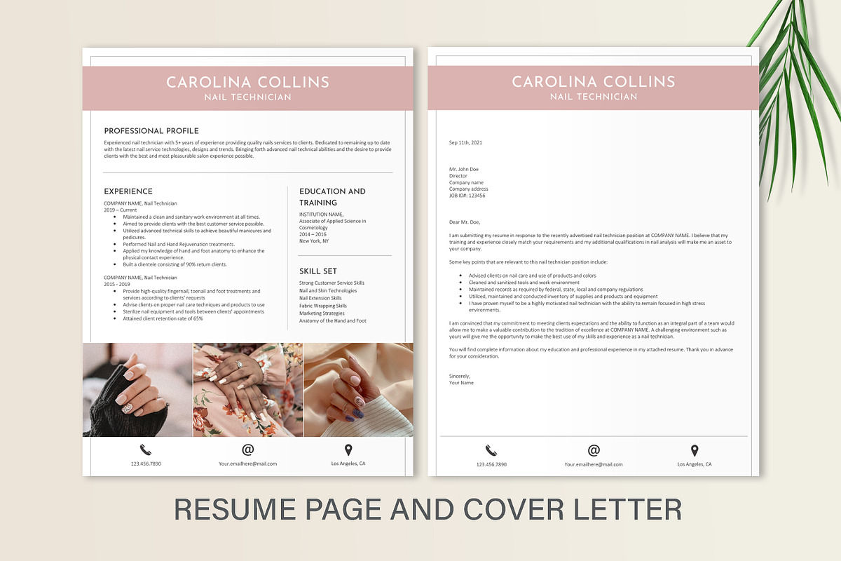 Nail Tech Resume Template Design, a Resume Template by Stanin Studio (Photo 2 of 10)