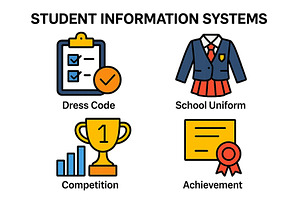 Student information systems elements, an Object Illustration by ZinetroN