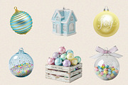 Pastel Christmas Ornaments Art Bundl, an Illustration by SVGArt (Thumbnail 8 of 8)