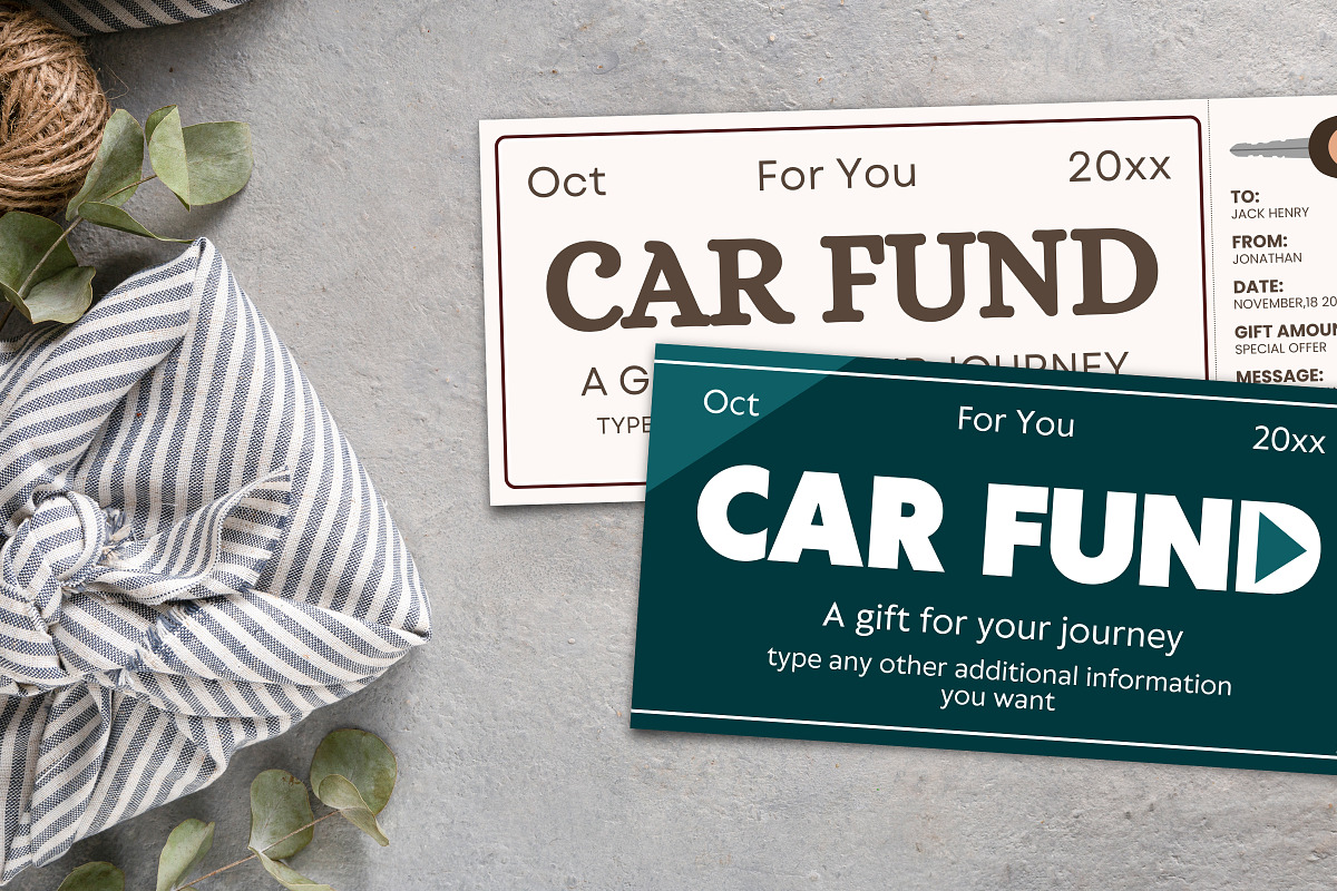Car Fund Gift Voucher Template, a Card Template by Snapybiz (Photo 6 of 9)