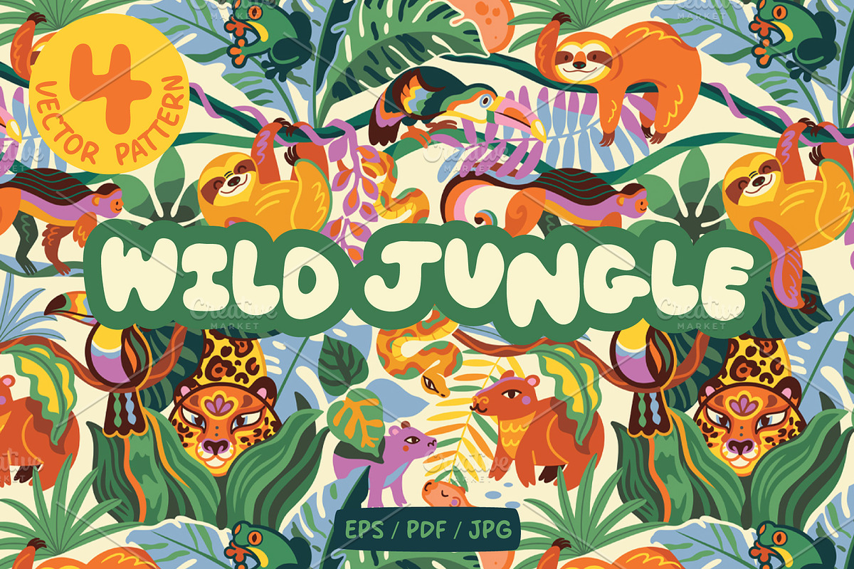 WILD JUNGLE, a Pattern Graphic by PenguinHouse (Photo 1 of 9)