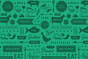 Food & Beverage Pattern, a Food Illustration by Steve Wolf Designs (Thumbnail 2 of 3)