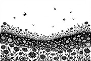 60 Daisy Flower Field Silhouette, a Seasonal Illustration by Amazin_art (Thumbnail 25 of 36)