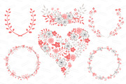 Coral Flower Heart Vectors & Clipart, an Illustration by Amanda Ilkov (Thumbnail 3 of 4)