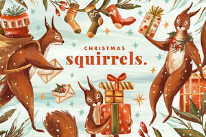 Christmas Squirrels & Winter Scenes