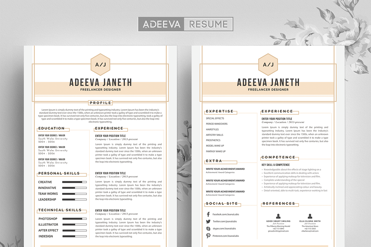 Simple Resume Template Jannah, a Resume Template by AdeevaResume (Photo 1 of 4)