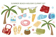 Summer Beach Holiday Clipart Set, an Object Graphic by Vaniuta_Art (Thumbnail 1 of 3)