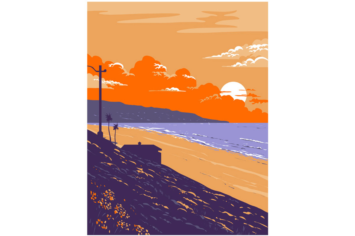 Redondo Beach in Santa Monica WPA, an Illustration by patrimonio