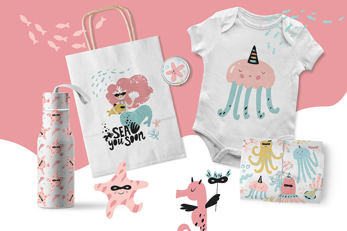 Sea carnival. Graphic Collection, an Animal Illustration by Maru_art (Photo 5 of 14)
