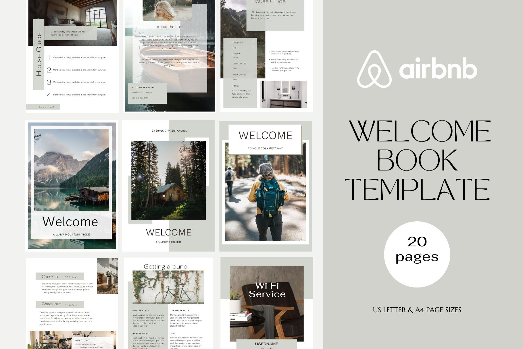 Airbnb Welcome Book Template, a Magazine Template by Deepa Template Studio