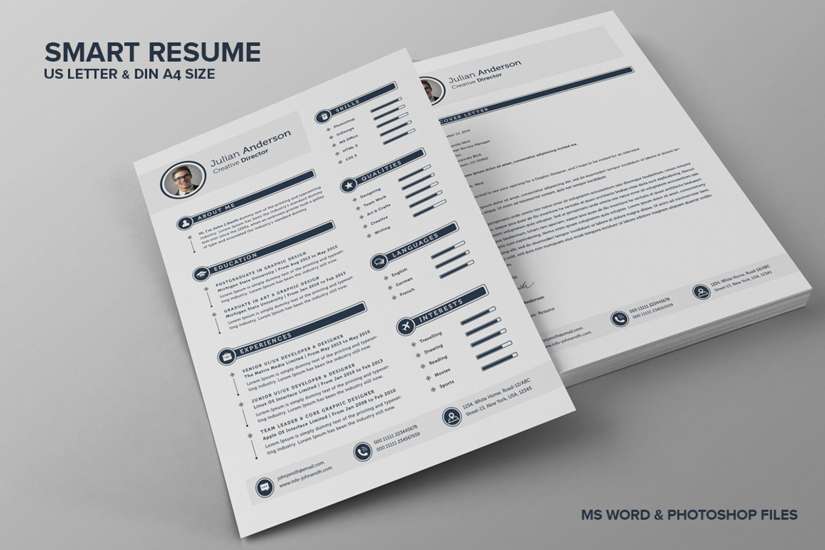 The Smart CV Resume - Julian, a Resume Template by SNIPESCIENTIST