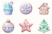 Christmas Cookies & Candy Clipart, an Illustration by OK Design (Thumbnail 2 of 5)