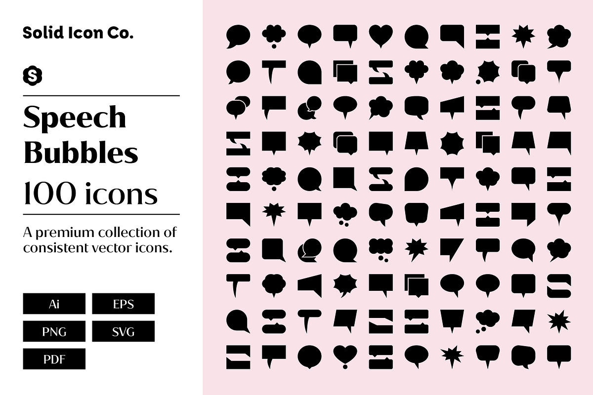 Speech Bubble Icons, a Solid Icon by Solid Icon Co (Photo 1 of 6)
