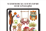 Cozy Fall clipart, an Illustration by CraftCrateShop (Thumbnail 1 of 7)