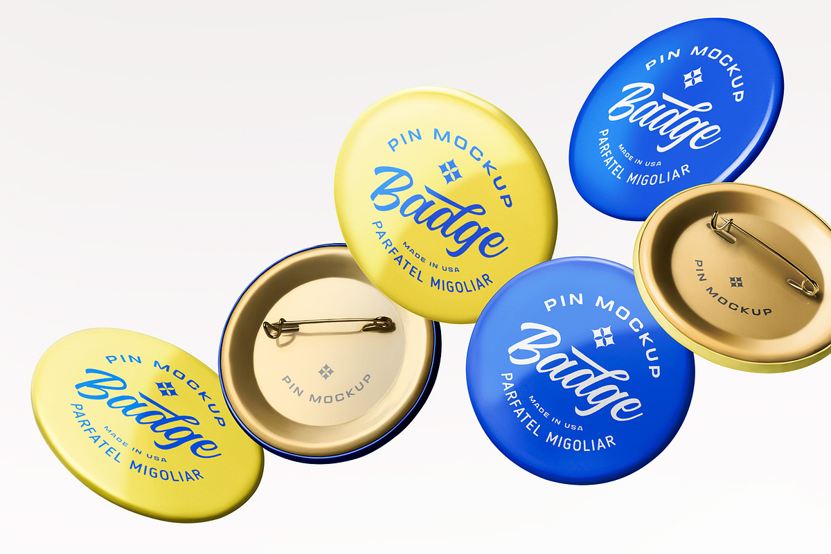 Pin Mockup, a Product Mockup by PixelVoyager (Photo 1 of 4)
