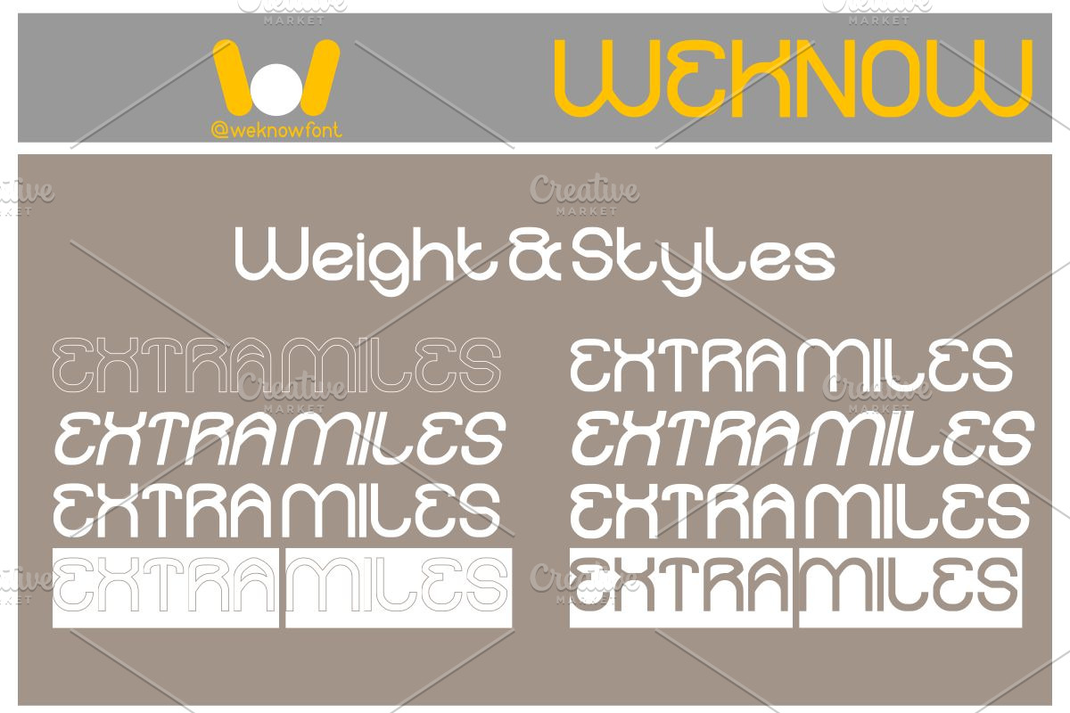Extra Miles font, a Font by weknow (Photo 7 of 8)
