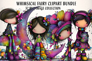 Whimsical Christmas Fairy Clipart, an Illustration by Dream Creation