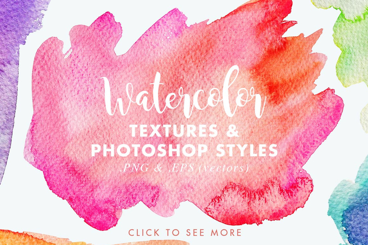 Vector & JPG Watercolor Textures, a Texture Graphic by Heartmade by Claudia (Photo 1 of 5)