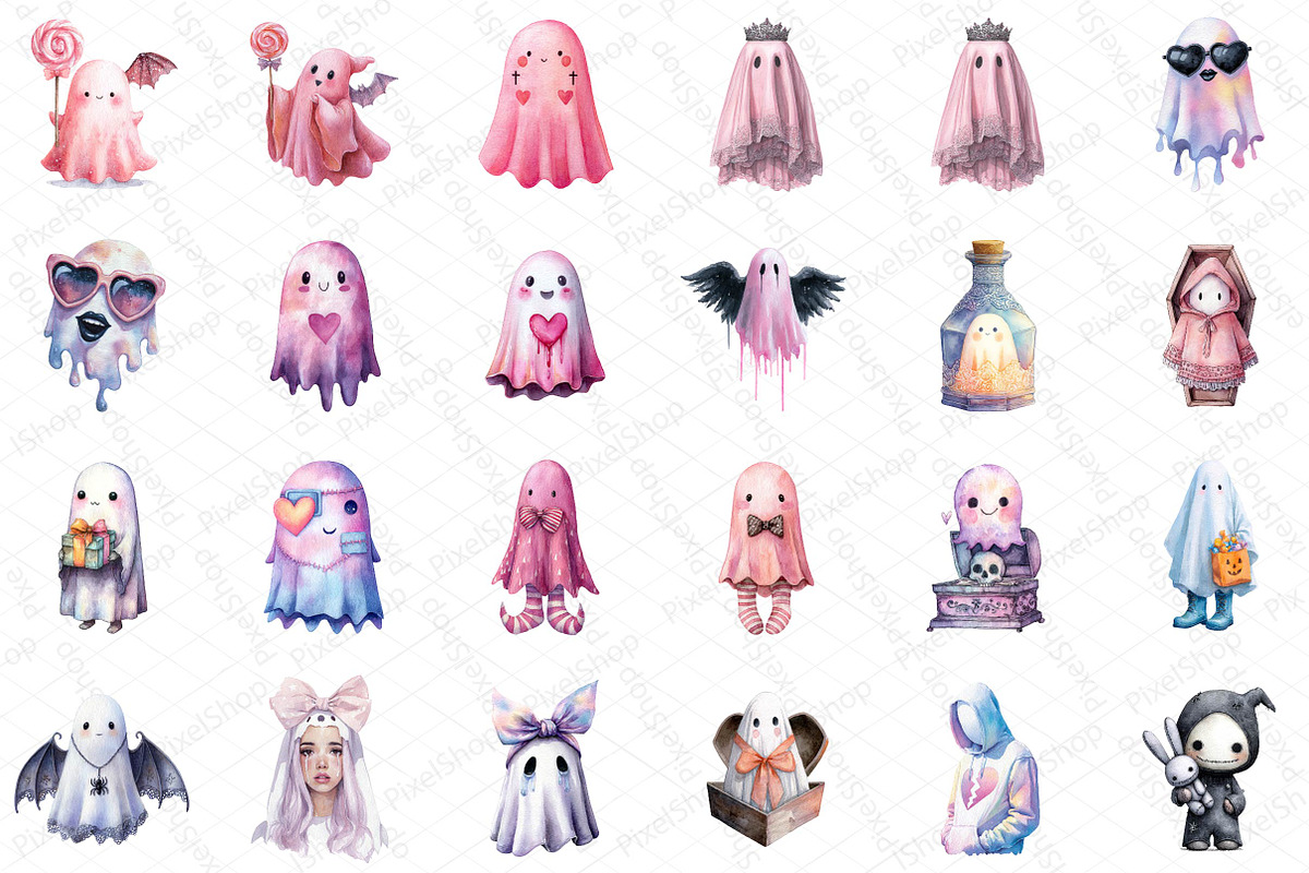 Pink Pastel Goth Halloween Ghost Cli, an Illustration by DreamPrint404 (Photo 2 of 5)