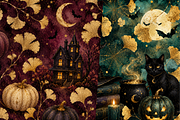 Luxury Halloween Gold Ginkgo Paper, a Texture Graphic by Printable Design Store (Thumbnail 2 of 4)