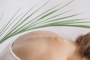 Back health woman body ridge texture stock photo containing woman and plant