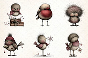 Whimsical Robin Bird Clipart, an Illustration by DreamCafeArt (Thumbnail 6 of 7)