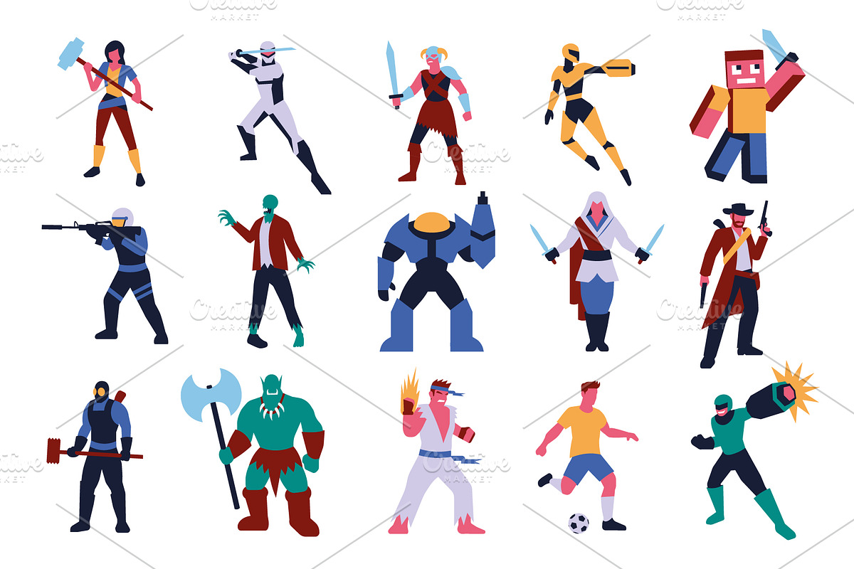 Vector Set Of Video Game Characters, an Illustration by Andres M Rodriguez (Photo 2 of 2)