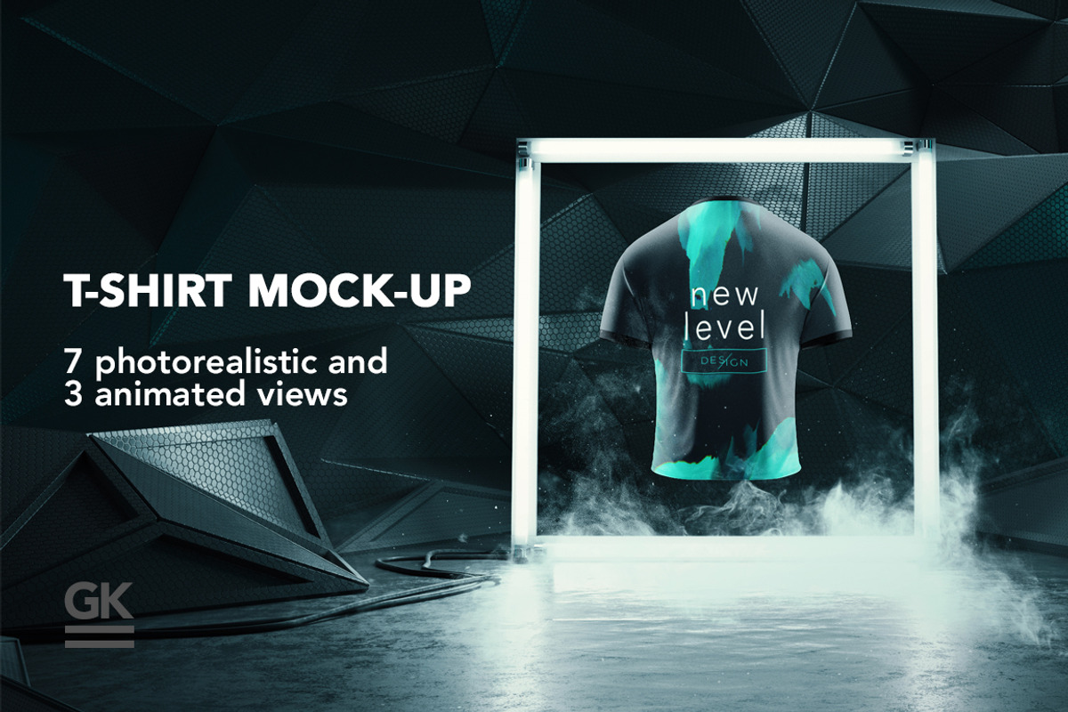 Man T-shirt Mock-up / Animated shots, a Shirt Mockup by GK Creative (Photo 1 of 6)