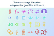24 Hand-Drawn Podcast Icons, Vector, an Outline Icon by Wellington Cove Design (Thumbnail 5 of 6)