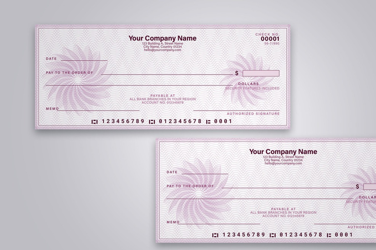 Business Check Template, a Stationery Template by DesignerCandies (Photo 2 of 2)