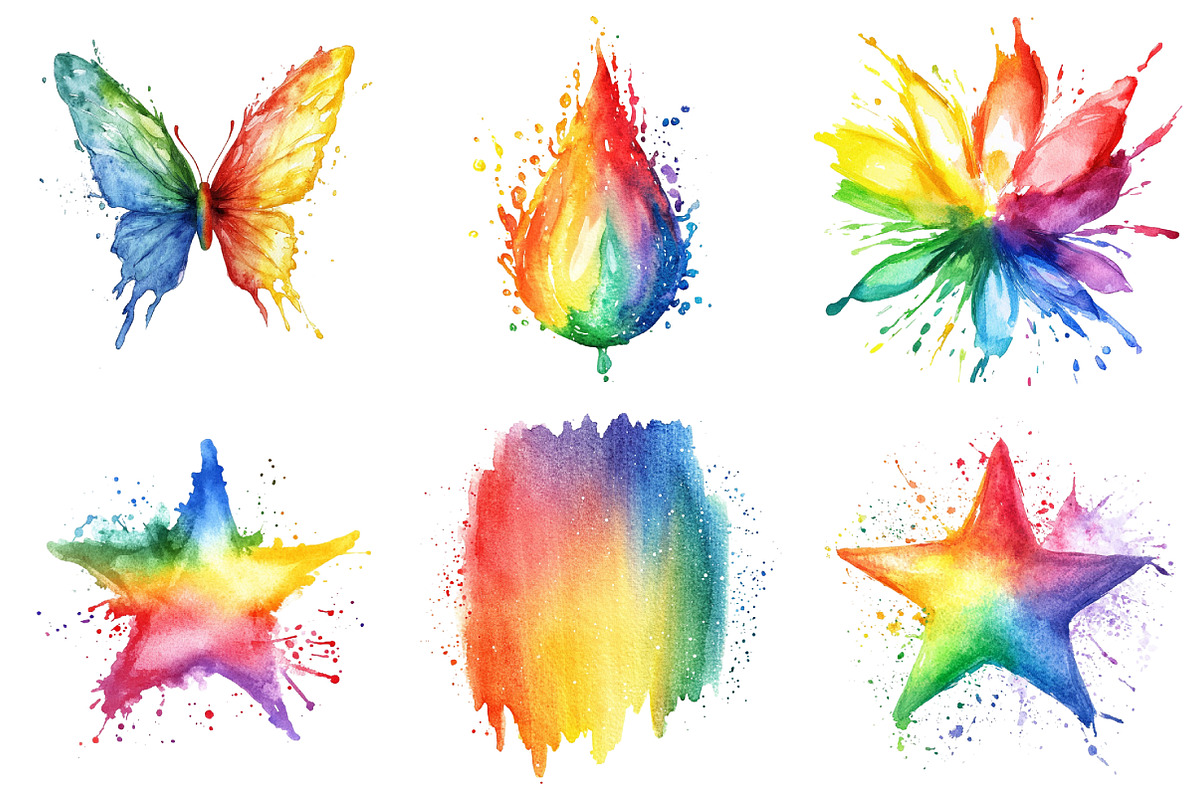 Rainbow Paint Splash Clipart, an Illustration by Daily.Designs (Photo 5 of 5)
