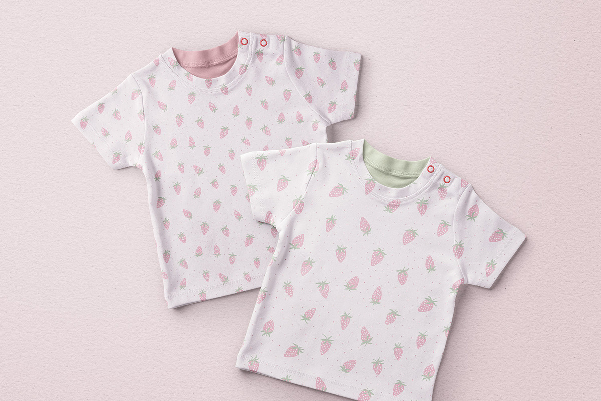 Pink strawberry pattern baby girl, an Object Illustration by DigitalArsiart (Photo 4 of 4)