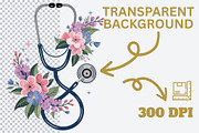 Floral Stethoscope PNG – Medical, an Illustration by iloveTemplate (Thumbnail 3 of 5)