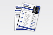 Blue Background Resume CV, a Resume Template by iDoodle Studio (Thumbnail 3 of 4)