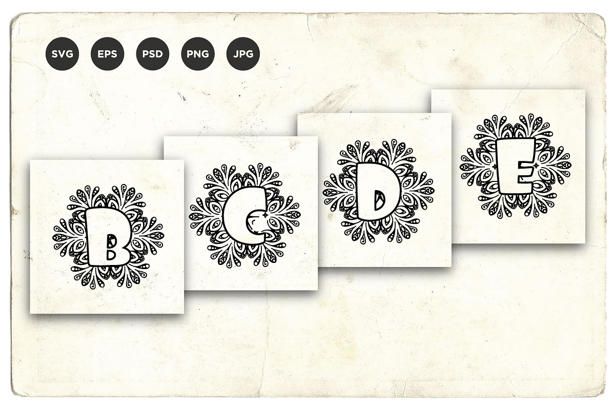 Initial Alphabet mandala monogram, a Branding & Logo Template by vectorartificer (Photo 6 of 6)