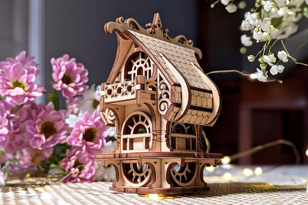 Fantasy Plant House - Laser Cut File, an Object Graphic by VectorPainter (Photo 10 of 17)