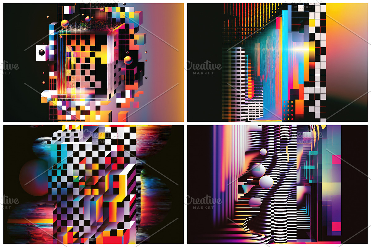 8 Bad Signal Backgrounds 6K, a Background Graphic by HipFonts