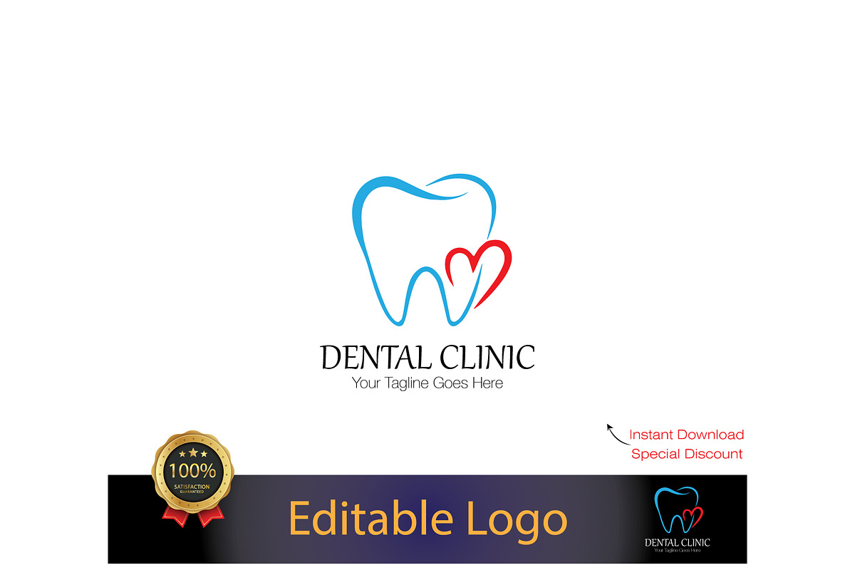 Dentist Logo Design Template, a Branding & Logo Template by YUDesignStore (Photo 1 of 6)