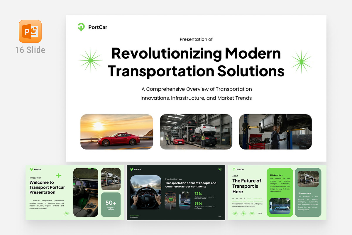 Modern Transportation Pitch Deck, a Branding & Logo Template by Eklip Studio (Photo 1 of 6)