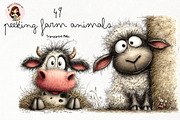 Peeking Farm Animals Watercolor PNG, an Animal Illustration by Nicolle's Colorful Art (Thumbnail 1 of 3)