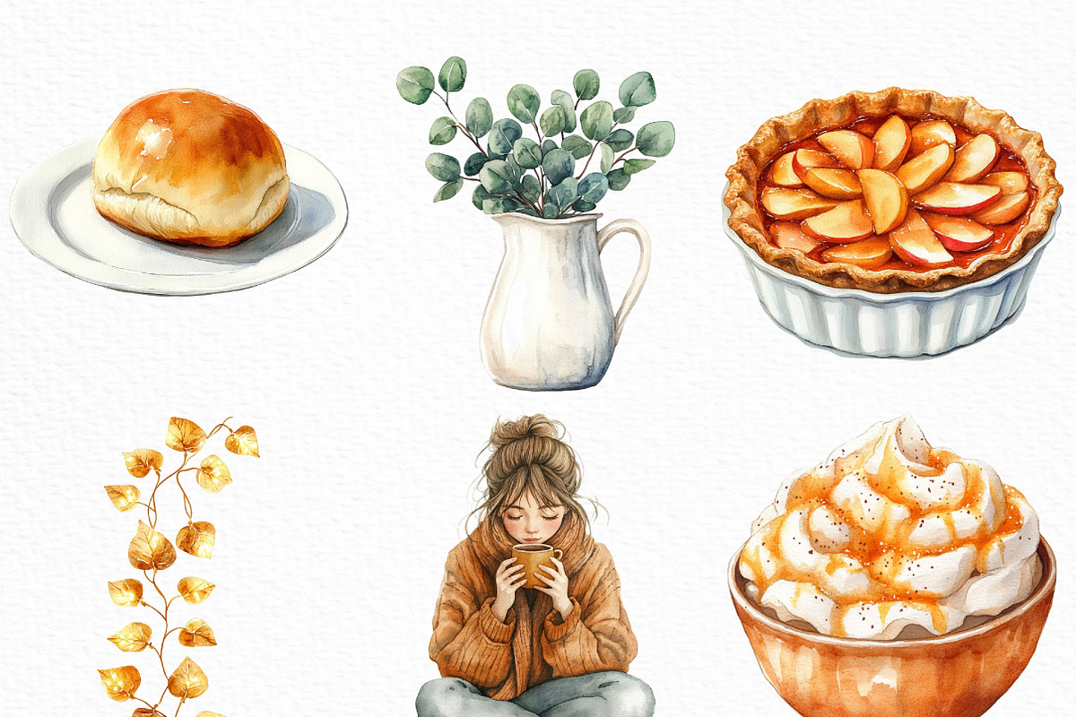 Cozy White Thanksgiving Clipart, an Illustration by Craft Nest (Photo 4 of 6)