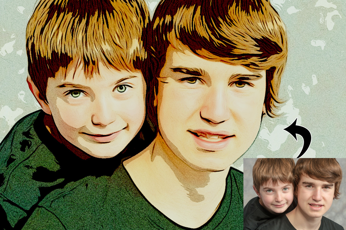 Soft Oil Cartoon Photo Action, an Action Add-On by Vatdesign (Photo 1 of 7)