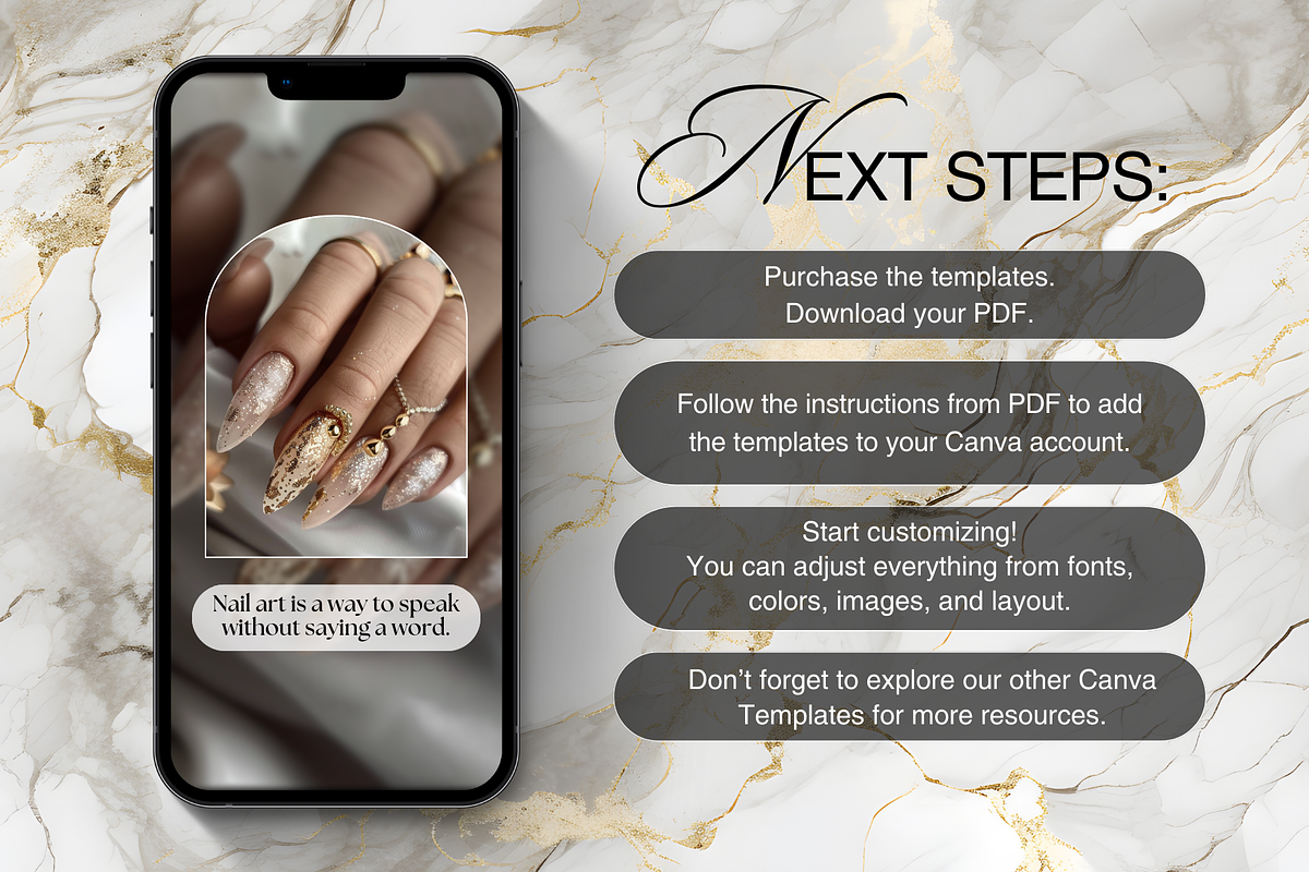 Nail Tech Instagram Templates Canva, a Social Media Template by DesignsbyMariaStudio (Photo 8 of 9)