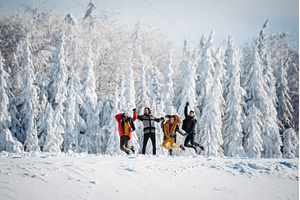 Friends walking through winter, a Person Photo by HalfPoint