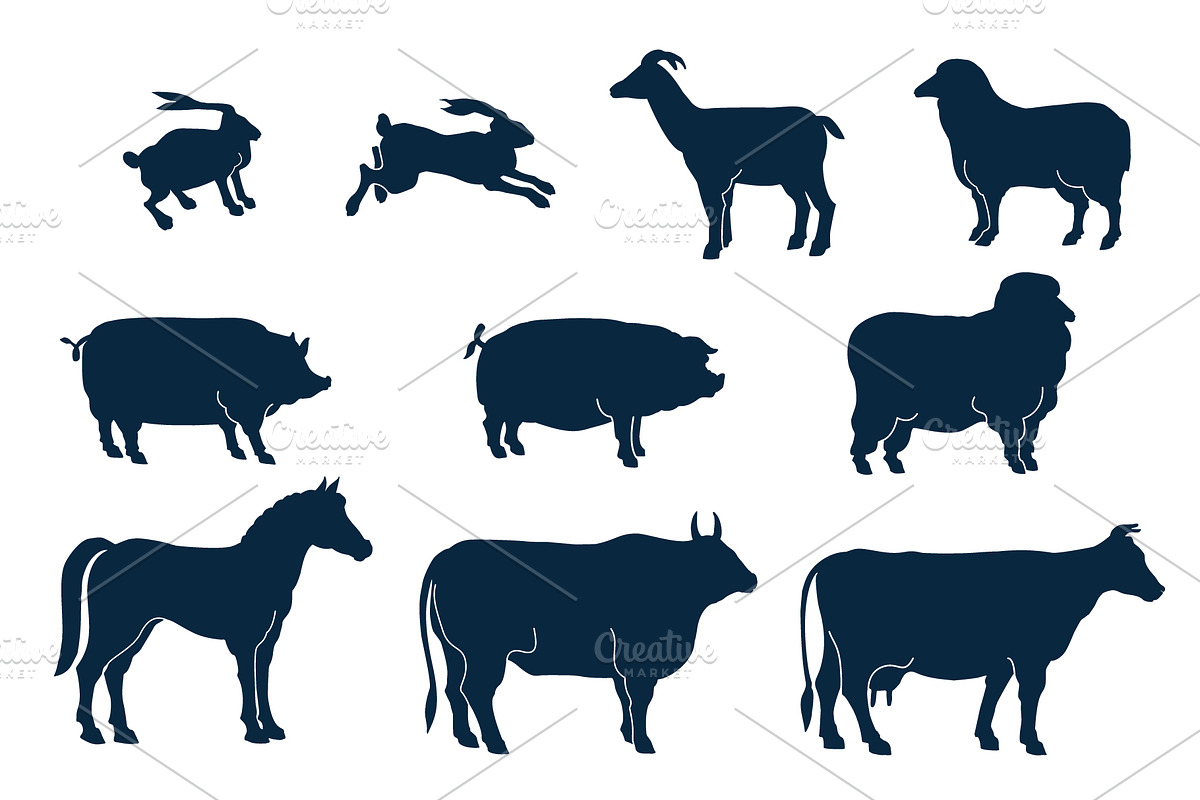 Farm Animals Vector Collection, an Animal Illustration by Lubov Illustrations Shop (Photo 3 of 4)