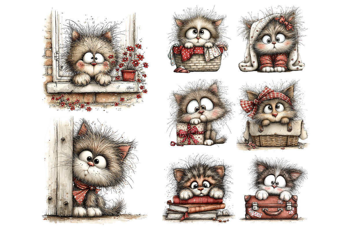 Peeking Kitten Watercolor Clipart, an Animal Illustration by Nicolle's Colorful Art (Photo 5 of 9)