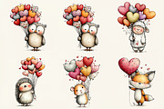 Animals Valentine's Day Clipart, an Illustration by DreamCafeArt (Thumbnail 3 of 6)