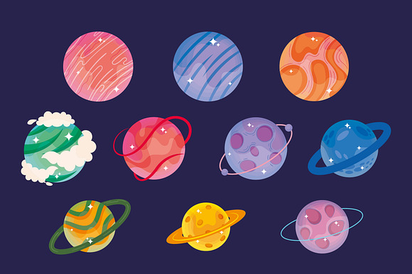 Space Planets Illustration Set preview 2