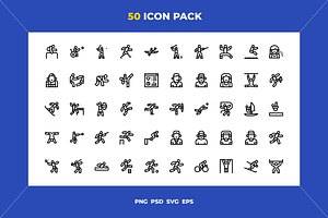 Athletes icons, an Outline Icon by Wencory